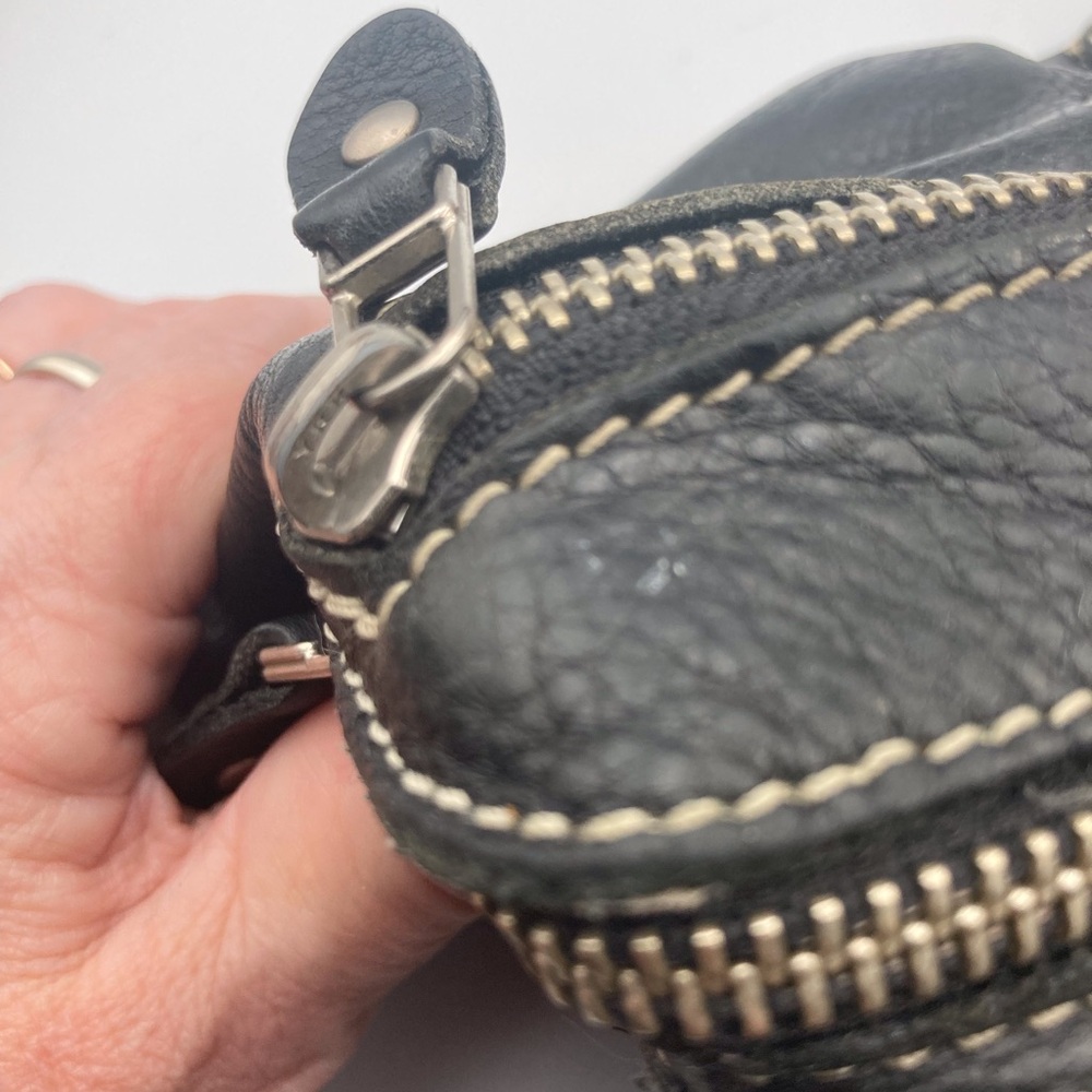 ROOTS ‘VILLAGER’Black Pebbled Leather Everyday Comfortable Crossbody Bag Vintage - Picture 11 of 16